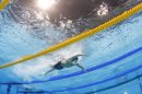 United States' Ryan Lochte swims on his way to win the men's 400-meter individual medley swimming final at the Aquatics Centre in the Olympic Park during the 2012 Summer Olympics in London, Saturday, July 28, 2012. (AP Photo/David J. Phillip)