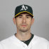 FILE - This 2012 file photo shows Brandon McCarthy of the Oakland Athletics baseball team. Athletics pitcher Brandon McCarthy was in stable condition in the critical care unit of a Bay Area hospital on Thursday, Sept. 6, 2012, a day after having surgery for a skull fracture and brain contusion caused by a line drive. McCarthy was hit in the right side of the head Wednesday by a line drive off the bat of Erick Aybar of the Los Angeles Angels. He was knocked down by the shot and hit his head on the ground. (AP Photo/Darron Cummings)