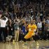 Golden State Warriors Jack celebrates after making a three-point basket against the San Antonio Spurs late in regulation play during the second half of their NBA basketball game in Oakland