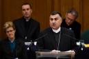 The Archbishop of the Chaldean Diocese of Erbil in Iraq, Bashar Warda addresses the General Synod in London on February 10, 2015