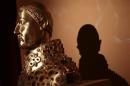 Replica of the reliquary bust of San Gennaro is seen during the 'Treasure of San Gennaro' exhibition in Rome