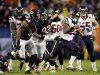 Houston Texans running back Arian Foster (23) rushes past Chicago Bears linebacker Nick Roach (53) and defensive tackle Stephen Paea (92) during the first half an NFL football game, Sunday, Nov. 11, 2012, in Chicago. (AP Photo/Nam Y. Huh)