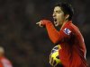 Liverpool's Suarez celebrates after scoring during their English Premier League soccer match against Newcastle United at Anfield in Liverpool