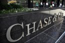 People exit the lobby of JPMorgan Chase & Co. headquarters in New York