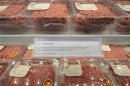 A ground beef display is seen at a Fresh and Easy market in the Hollywood section of Los Angeles