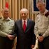 FILE - In this  Aug. 16, 2011 file photo, Gen. Chen Bingde, chief of the General Staff of the Chinese People's Liberation Army, left, Israel's President Shimon Peres, center, and Israel military chief, Lt. Gen. Benny Gantz pose for the media during a meeting at Peres' residence in Jerusalem. After a prolonged chill, security ties between Israel and China are warming up. With Israel offering much-needed technical expertise and China representing a huge new market and influential voice in the international debate over Iran's nuclear program, the two nations have stepped up military cooperation as they patch up a rift caused by a pair of failed arms deals scuttled by the U.S. (AP Photo/Bernat Armangue, File)