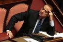 L'ex premier Silvio Berlusconi in Senato