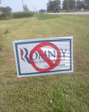 An anti-Romney sign in Custar, Ohio (Leroy Wurst)