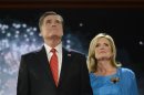 Romney, y su esposa, sobre el esceanrio en la Convención Republicana