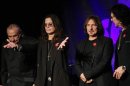 Original members of the rock band Black Sabbath announce the reunion of the rock group at the Whiskey A Go Go in Los Angeles