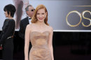 Jessica Chastain arrives at the 85th Academy Awards at the Dolby Theatre on Sunday Feb. 24, 2013, in Los Angeles. (Photo by John Shearer/Invision/AP)