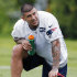 FILE - In this May 29, 2013, file photo, New England Patriots' Aaron Hernandez kneels on the field during NFL football practice in Foxborough, Mass. A Massachusetts court has sealed documents related to the killing of a semi-pro football player found dead a mile from Hernandez's home. Attleboro District Court officials said Tuesday, June 25, 2013 that documents related to the case, including search warrants, have been impounded, meaning the public can’t see them. No charges have been filed. (AP Photo/Michael Dwyer, File)