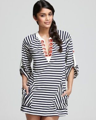 BloomingdalesAnd I'd love to add this Nanette Lepore striped tunic coverup