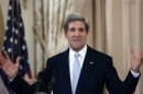 John Kerry delivers remarks after being sworn-in as U.S. Secretary of State during a ceremony at the State Department in Washington