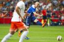 USA's Michael Bradley, right, kicks the ball during an international soccer match between Netherlands and the US at ArenA stadium in Amsterdam, Friday, June 5, 2015. (AP Photo/Patrick Post)
