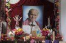 An altar of Pope John Paul II is pictured in the house of a woman, whose inexplicable curing of her medical condition has been attributed to a miracle by John Paul, in Cartago