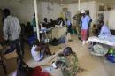 Wounded South Sudan military personnel receive medical treatment at the general military hospital in the capital Juba