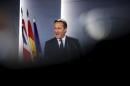 Britain's PM Cameron speaks during a joint news conference with Spain's PM Rajoy at Moncloa palace in Madrid