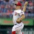 Washington Nationals starting pitcher Jordan Zimmermann throws during the first inning of a baseball game against the Cincinnati Reds at Nationals Park, Friday, April 26, 2013, in Washington. (AP Photo/Alex Brandon)