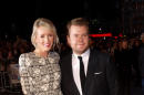 James Corden and his wife Julia Carey arrive at the premiere of One Chance at the Odeon Leicester Square, central London