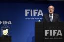 FIFA President Sepp Blatter speaks during a press conference at the FIFA headquarters in Zurich, Switzerland, Tuesday, June 2, 2015. FIFA President Sepp Blatter says he will resign from his position amid corruption scandal. (Ennio Leanza/Keystone via AP)