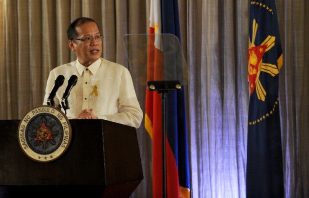 Philippine President Benigno Aquino gives an address at the Malacanang Palace in Manila on October 15, 2012. Aquino on Wednesday signed into law a 2.005 trillion-peso ($49 billion) budget for 2013, vowing to use higher taxes on tobacco and alcohol to boost programmes to reduce poverty