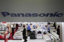 Panasonic Corp's Logo is pictured at an electronics store in Tokyo