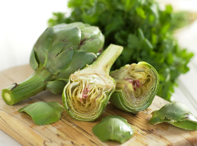 Globe artichokes are packed with antioxidants and fibre and can also help the body digest fatty foods.