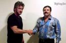 Undated Rolling Stone handout shows actor Sean Penn shaking hands with Mexican drug lord Joaquin "Chapo" Guzman in Mexico