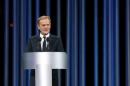 European Council President Tusk delivers speech during ceremony commemorating victims of Babyn Yar in Kiev