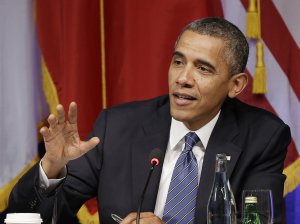 President Barack Obama gestures as he speaks during …