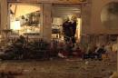 A view of the scene after a gas cylinder exploded in a cafe in Velez-Malaga