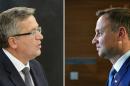 Poland's presidential run-off on May 17, 2015, pitting liberal Bronislaw Komorowski (L) against conservative populist Andrzej Duda, is on a knife-edge with opinion polls