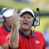 Fresno State coach Tim DeRuyter yells from the sideline during the first half of an NCAA college football game against Oregon in Eugene, Ore., Saturday, Sept. 8, 2012. (AP Photo/Don Ryan)