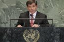 Turkish Foreign Minister Ahmet Davutoglu addresses the 67th United Nations General Assembly in New York