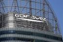 The logo of French group GDF Suez is seen on a building in the financial district of La Defense