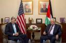 Secretary of State John Kerry meets with Palestinian President Mahmoud Abbas, Wednesday, March 26, 2014, at the Palestinian Ambassador's Residence in Amman, Jordan. Kerry is making an effort to salvage the Middle East peace talks as a breakdown looms. (AP Photo/Jacquelyn Martin, Pool)