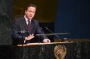 Prime Minister David Cameron speaks on September 23, 2014 at the United Nations in New York