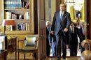 Conservative New Democracy leader Samaras arrives at the Presidential Palace in Athens