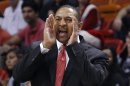 Golden State Warriors' Head Coach Mark Jackson directs his team against the Miami Heat in the first half of their NBA basketball game in Miami, Florida