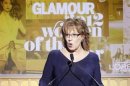 Television personality Joy Behar talks during the Glamour Magazine Women of the Year Awards event in New York