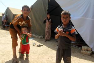Iraqi children -- who fled with their families the&nbsp;&hellip;