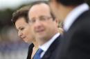 Valerie Trierweiler, companion of France's President Francois Hollande, attends a welcoming ceremony in Brasilia