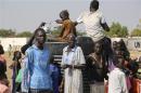 Civilians crowd inside the United Nations compound on the outskirts of the capital Juba in South Sudan