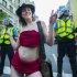 Demonstrators said they removed their clothes to demand more transparency from the province