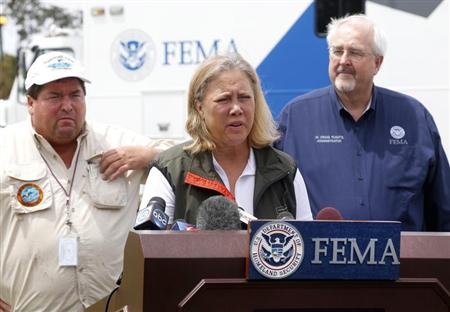 U.S. Senator Mary Landrieu (D-LA) speaks during a news conference after Hurricane Isaac in Belle Chasse, Louisiana, August 31, 2012. REUTERS/Jonathan Bachman