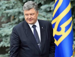 Ukrainian President Petro Poroshenko leaves after his &hellip;