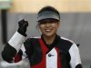 China's Yi Siling smiles after winning the women's 10m air rifle final competition at the London 2012 Olympic Games in the Royal Artillery Barracks at Woolwich in southeast London