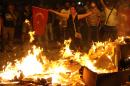 Fires blaze on the streets of Ankara during protests in 2013