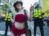 Demonstrators said they removed their clothes to demand more transparency from the province